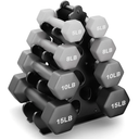 Dumbbell Rack Stand, (Dumbbells Not Included) with Protective Edge Rubber Covers for Home Gym, Compact A-Frame Design Weight Rack with Handle