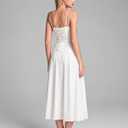 KUTUMAI Women Floral Midi Dress Corset Sundresses 2026 Summer (White, XL)