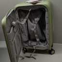 Hanke 20 Inch Expandable Carry On Luggage Airline Approved Top Opening Travel Luggage Rolling Suitcase with Cup Holder Hard Shell Suitcases with Wheels (Bamboo Green)