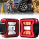 JFN LED Tail Lights Fit for 2008-2017 Jeep Wrangler JK,LED Rear Light Set Brake Lamp Tail Lamp Assembly (Clear)