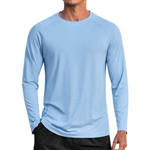 COOFANDY Men's Sun Protection Shirts Long Sleeve Rash Guard Swim T-Shirts Lightweight Quick Dry Fishing Shirts (Black, L)