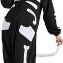 SAMGU Adult Onesie Animal Halloween Cosplay Costume One Piece Pajamas for Women and Men (X-Large, Skull Cat)
