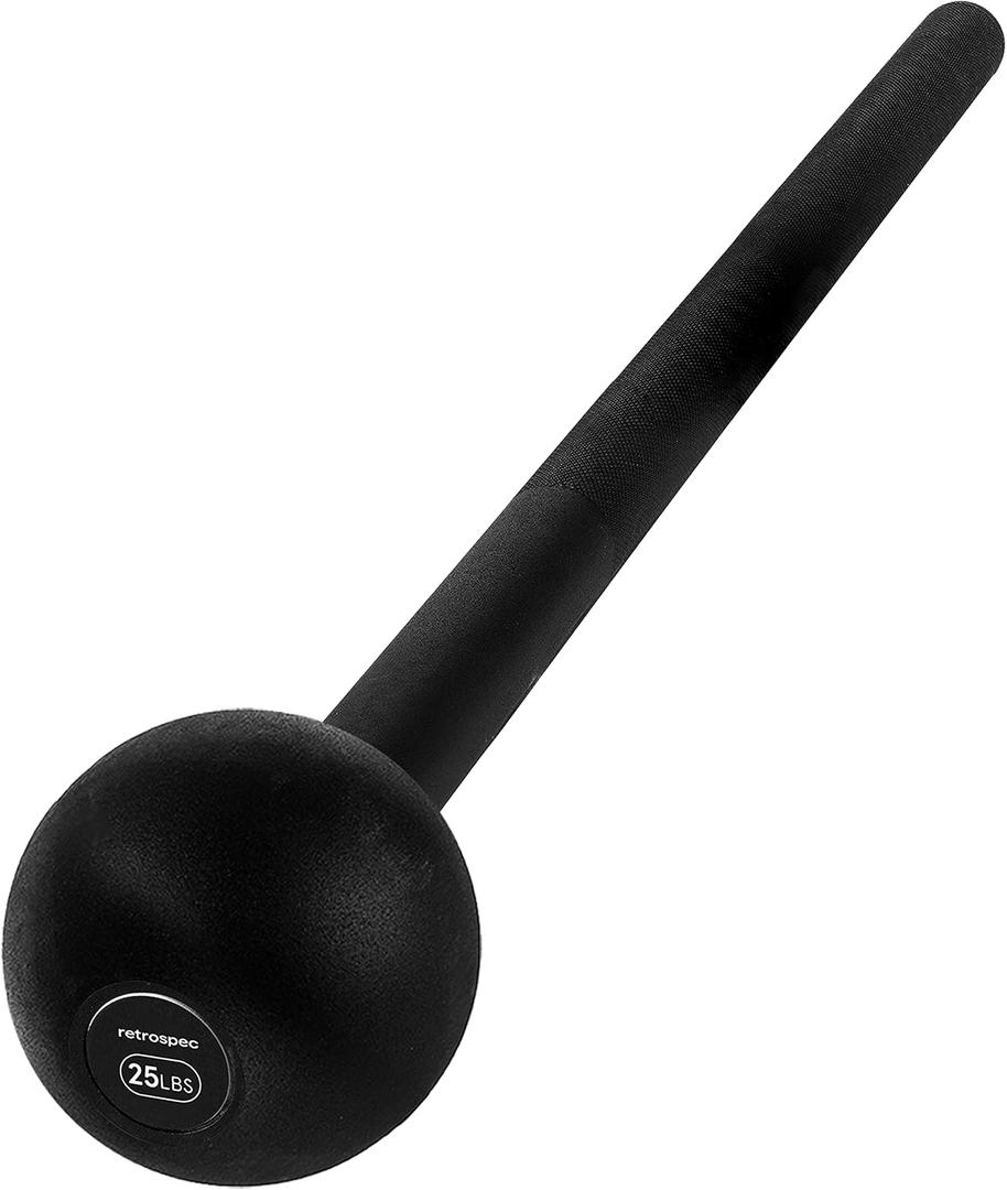 Retrospec Revolve Steel Macebell for Strength Training, Rehabilitation, Stretching, Conditioning and Rotational Training - 5, 7, 10, 15, 20, 30lb Options for Women & Men (Matte Black)
