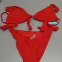 Women Halter Bikini Set - Two Piece Triangle Swimsuit Tie Bathing Suit 2025 Cute Swimwear (Medium, Red)