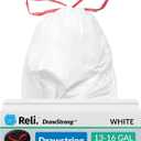 Reli. Drawstring Trash Garbage Bags, Tall Kitchen, 250 Count Bulk, White, 13 Gallon - 16 Gallon Capacity