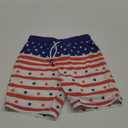 maamgic Boys Swim Trunks with Compression Liner 4-Way Stretch Quick Dry Bathing Suit Toddler Beach Shorts (8 Years, American Flag)