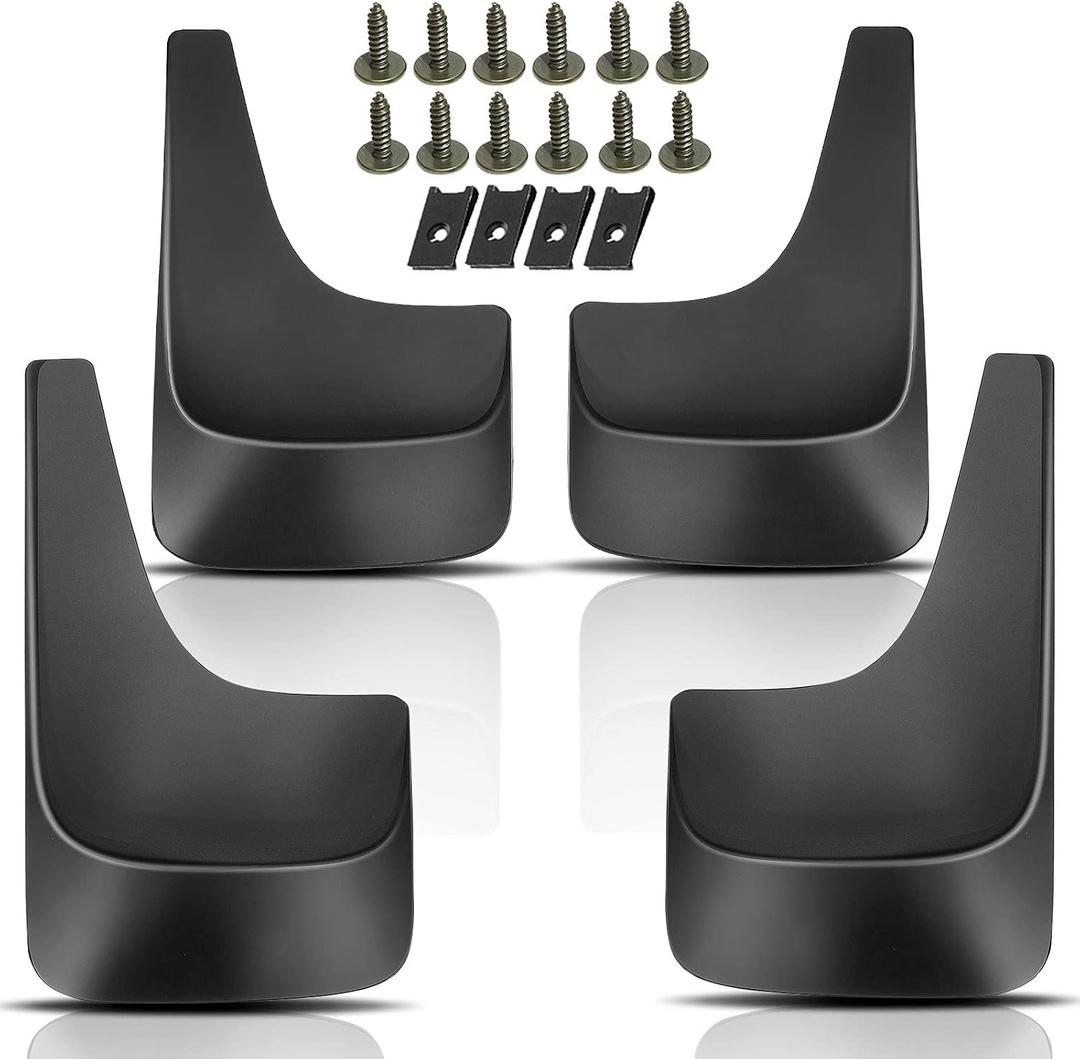YHTAUTO Mud Flaps Compatible with Chevrolet Silverado Tahoe Suburban 2001-2014, Avalanche 2002-2006, W/O Fender Flares, Splash Guards Mudguards Mudflaps for Cars Get a Drill, Front & Rear 4Pcs