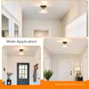Classic Black Hallway Light Fixture - 8 Inch Round Semi Flush Mount Ceiling Light with Seeded Glass Shade, Mid-Century Style Close to Ceiling Design for Entryways & Corridors