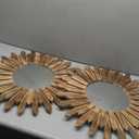 LOSOUR 2 Pack 22 Inch Boho Wall Sunburst Mirror Rustic Round Wood Decorative Mirror Boho Wall Art Decor for Entryway Bedroom Living Room