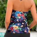 Women Tankini Swimsuit with Shorts - Halter Two Piece Swimsuit with Pocket Tummy Control Bathing Suit 2025 Swimwear (Black, XL)