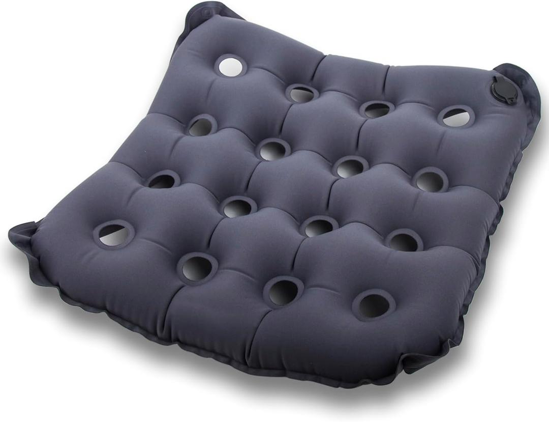 Inflatable Seat Cushion, Portable Air Seat Chair Cushions for Pressure Relief Breathable Waffle Square Seat Pad for Home Car Wheelchairs Office Chairs and Airplanes (1 Pack)