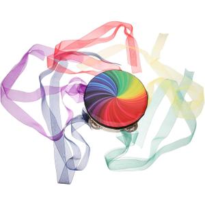 Kisangel Tambourine with Ribbons, Classical Hand Drum Props Kids Tambourine for Musical Instrument Performances