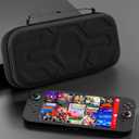 PAWDIARY Switch 2 Carrying Case Black Hardshell Pouch, Portable Travel Bag for Switch 2 Console & Controller, Large Capacity Switch 2 Accessories Bag Storage with 10 Game Card Slots