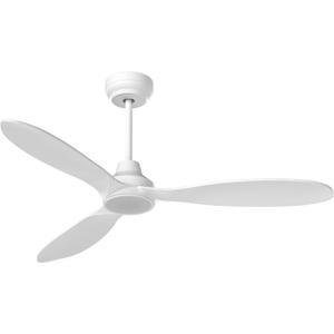 52 Inch White Ceiling Fans with Lights and Remote, Quiet DC Motor 3 Blade Indoor High CFM Modern Ceiling Fan for Bedroom Living Room