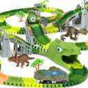 Flexible Dinosaur World Road Race, 277 PCS Dinosaur Race Car Track Set, Dinosaur Track Toys, for 3 4 5 6 7 Year & Up Old Boys