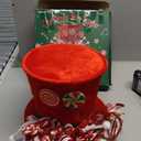 Candy Cane Christmas Tree Topper,Candy Cane Christmas Decorations,Velvet Red Hat with Peppermint Bows Ribbon Ornaments,Top Hat Christmas Tree Topper for Holiday Xmas Decorations (Red)