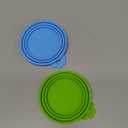 Comtim Pet Food Can Cover Silicone Can Lids for Dog and Cat Food(Universal Size,One fit 3 Standard Size Food Cans),Blue and Green (Blue/Green)