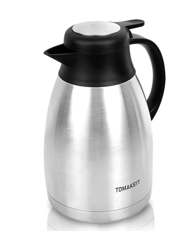 Thermal Coffee Carafe, 2L/68 Oz Stainless Steel Vacuum Insulated Thermoses, Double-Wall Design, 24-Hour Hot & Cold, Leak-Proof, Portable for Travel, Camping, Office