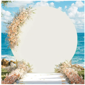 HAISIWLKJ Arch Backdrop Cover, 6ft Round Arch Stand Wrinkle Resistant Smooth Touch Background Set for Birthday, Wedding, Reception Ivory 6ft