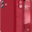 Vooii Magnetic for iPhone 17 Case, Compatible with Magsafe (Premium Liquid Silicone) (Integrated Camera Control Button) Full Body Protective Anti-Scratch Microfiber Lining 6.3", Red