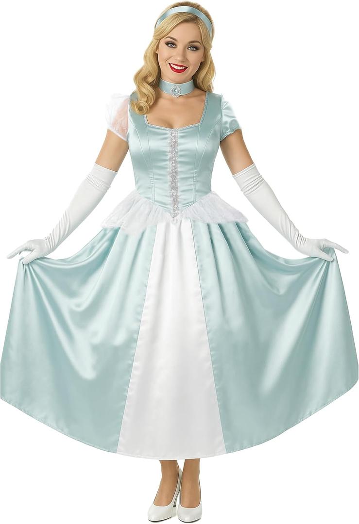 fun shack Blue Princess Costume for Women, Women Princess Dress, Halloween Princess Costumes for Women (Small)