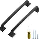 30 Pack Kitchen Cabinet Handles 6-1/4 Inch Hole Center Black Cabinet Pulls Solid Drawer Pulls for Kitchen Cabinet Door Handles Matte Black Arch Dresser Handles for Cabinets and Drawers