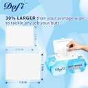 DAFI Flushable Wipes for Adult Wet Wipes, Total 300 Unscented Toilet Wipes Flushable, No Alcohol & 100% Plant Based Fibers, Septic and Sewer Safe Pack of 3