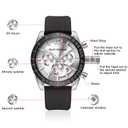 FELITI FORTONS Mens Watches Sport Tonneau 3ATM Waterproof Chronograph Luminous Quartz Watches of Men Silicone Strap with Gift for Men