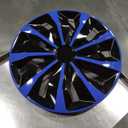 16" Blue Wheel Rim Cover Hubcaps Replacement R16 Hub Caps Snap On Universal Wheel Rim Cover ABS Exterior Accessories for Car Trunk SUV Set of 4