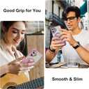 BITOBE Designed for iPhone 16 Case, Cute Butterfly Slim Plating Glitter Rhinestones Cover X 2pcs Screen Protectors for Women Girls Protective Camera Protection Bumper 6.1" Purple