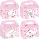 12PCS Pink One Silly Goose Party Favor Supplies Pink One Silly Goose Boxes | Pink Party Bags Boxes Treat Boxes Gift Cookies Snacks Bags for One Silly Goose Themed Birthday Party Baby Shower