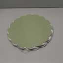 120 Pcs Sage Green Paper Placemats, 13.5 Inch Disposable Scalloped Easter Placemat Round Table Place Mats, Round Table Place Mats for Birthday Wedding Bridal Shower Baby Shower Banquet Tea Party