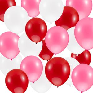 100PCS Valentines Day Balloons Arch- MAQIHAN Red Pink and White Balloons Happy Anniversary Balloon Globos Rojos Romantic Decorations Latex Balloon Valentines Day Decorations for Party 12 Inch