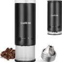 Electric Burr Coffee Grinder, 80 Precise Settings Rechargeable Cordless - Conical Stainless Steel Grinder for Espresso, Drip, French Press, Portable for Travel & Home Use