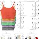 2 Pack Tank Top Hanger Space Saving, 360 Rotating Closet Organizers and Storage, 6 Tier Metal Bra Organizer with 24 Hanging Hooks, Small Space Solutions, RV Apartment College Dorm Room Essentials
