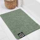 KANGAROO Bathroom Rugs, Chenille Soft Absorbent Bath Rug, Shaggy Shower Mat, Quick Dry Machine Wash Bathmat, Plush Carpet Mats for Tub, Bathtub and Room Home Decor Accessories, 36x24, Sage