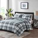 Madison Park Parkston Plaid Full Queen Comforter Set, 3 Piece Black/White