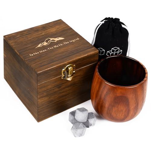 Wooden Whiskey Glass Set Of 2 Wooden Bourbon Glass Charred 10oz Bourbon Gifts For Him Man Husband Father Birthday Wood Whiskey Tumbler Handcrafted Whisky Cup (1)