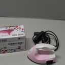 Honoson Mini Craft Iron Mini Heat Press Small Iron 3.93 x 2.36 x 2.76 in Portable Handy Tiny Flatiron with Charging Base Accessory for Fuse Bead Patch DIY Heat Transfer Vinyl(Light Pink)