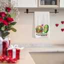 Valentines Day Kitchen Towels, Valentines Day Decorations, Gift for Her Him Boyfriend Girlfriend, Funny Food Pun Pickle and Burger Dish Towels, Anniversary Decoration Hand Towel 14x24 Inch
