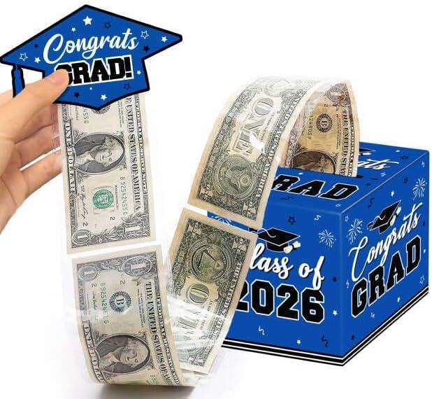 2 x 2026 Graduation Money Box Blue, Class of 2026 Cash Gift Box, Graduation Party Money Holder Box, Congrats Grad Decorations for High School & College