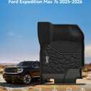 3W Floor Mats & Cargo Liner & Seat Back Mats for 2025 2026 Ford Expedition Max 7 Seats with 2nd Row Bucket Seats, All Weather TPE Full Set Floor Mats for Ford Expedition (Only Max)