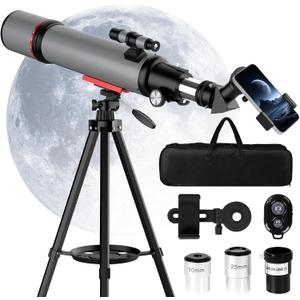 Telescope for Adults High Powered - 90mm Aperture 600mm Refractor Telescope for Kids & Beginners - Portable Astronomy Telescopes Profesional with Phone Adapter Tripod Carry Bag Gifts for Men