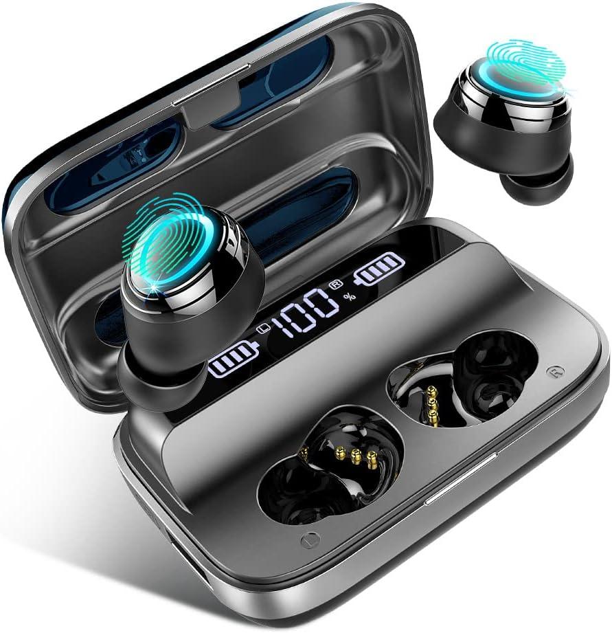 Motast Wireless Earbuds, Bluetooth 5.1 Earbuds with 140H Playtime, Bluetooth Headphones Noise Cancelling Stereo Bass Wireless Earphones in Ear with Mic, USB-C Charging Case, IP7 Waterproof Headset (Grey)