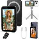 Phone Vlog Selfie Monitor Screen Wireless Magnetic Back Camera Monitor 4K 30fps Bluetooth Remote No Delay Rear Camera for Selfie Vlog Live Stream,
