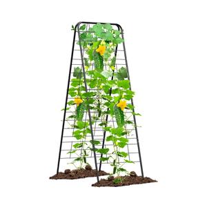 Heavy Duty Cucumber Trellis，50"x17" Adjustable A-Frame Trellis for Climbing Plants ，Metal mesh Design, Rust-Proof and UV-Resistant，Garden Trellis for Cucumber Beans and Vine Type Plants. Black &1Pcs