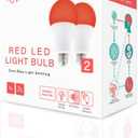 Hooga Sleep Bulb, Blue Light Blocking Red Night Light. 625nm Red Bulb for Healthy Sleep. Baby Nursery. 1W LED, 7W Replacement 2-Pack