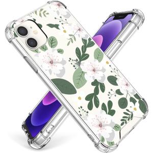Designed for iPhone 12(2020)/iPhone 12 Pro(2020) 6.1inch Case, Cute Crystal Protective Cover, Black Cute Cow Print Design [Not-Yellowing] Shockproof Slim Fit for Women, Girls