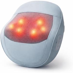 Back & Neck Massager with Heat for Pain Relief, 3D Deep Kneading Massage Cushion for Upper & Lower Back, 3 Intensity Levels, 3 Heat Settings, 15/20/30 Min Auto-Off, Ergonomic Lumbar Support