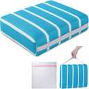 OS OMYSTYLE Hot Tub Booster Seat Cushion Pillow for Indoor or Outdoor Use, Weighted Spa Pillow with Washable 4D Mesh Cover & Non-Slip Bottom, Hot Tub Accessories for Adults - 16 x 12 x 4.3 Inch, Blue